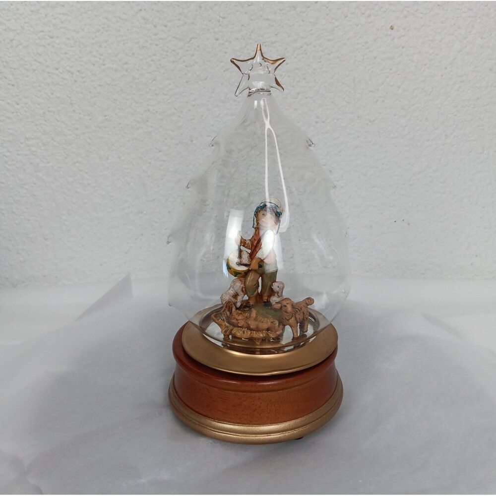 Vintage Fontanini Blown Glass Music Box Plays Little Drummer Boy #66114 - Picture 7 of 16